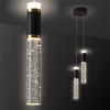HMASNSEIY Lampadario a LED, lampadario Moderno in Cristallo per Isola Cucina a LED, lampadario Regolabile per Isola Cucina, LED Nero Oro per Sala da Pranzo, Camera da Letto, Mini faretti Pendenti (2-