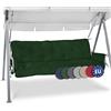 Beautissu Cuscini per dondoli e altalene da Giardino Flair HS - 180x50x8 cm - 2 braccioli e Un soffice Cuscino Grande - verde scuro