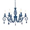 ZAVEIL Europea Del Ferro Di Stile Di Candela Lampadario, Blu Mediterraneo 6 Capo Lampadario Di Cristallo Soggiorno Sala Da Pranzo Letto Creativa Luci Di Soffitto Del LED Studio