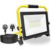 PICAA Faro da Lavoro a LED 6500K, 10000LM Proiettore Portatile Super Luminoso, Rotazione a 180° con Supporto Pieghevole Proiettore da Costruzione per Campeggio, Riparazione Auto, Escursionismo e Pesca