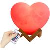 Générique Luce a cuore, luce notturna a LED, 16 colori, ricaricabile USB, cuore luminoso con supporto e telecomando, per camera da, bambino, soggiorno, casa e San