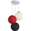 LEDSone Lampadario moderno a 3 vie con paralume in rattan rosso decorativo a forma di vite, lampada a sospensione a soffitto a tre teste (Bianco + Rosso + Nero)