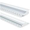 LEDKIA LIGHTING Profilo Alluminio da Incasso per Cartongesso 2m per Striscia LED fino a 12mm Bianco 2 m Bianco traslucido