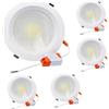 JANDEI - Confezione da 5 Faretti LED COB da Incasso da 20W, 1800 Lumen, Cornice Rotonda Bianca 185x55mm (Foro da 160mm). IP44 Ideale Cucina, Bagno - Luce fredda 6000K