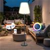 SCHWAIGER 661828 LED Lampada solare da esterno con altoparlante Bluetooth Lampada da terra Music Box Luce da esterno 1,5 m Funzionamento a batteria IP44 Resistente agli spruzzi Wireless Micro-USB