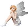 Generic Statuette e statuette di adorabili angeli, statuette di fata seduta, in resina di pietra, collezione Fairyland, statuette e statuette di angelo adorabile per decorazione domestica e matrimonio