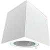 vetrine inrete Vetrineinrete® Applique a parete per esterno da giardino ip65 lampada da muro moderna attacco gu10 nero grigio bianco (Bianco) A6