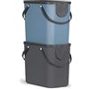 Rotho Albula Set di 2 Sistemi di Separazione dei Rifiuti per la Cucina, Plastica (PP) senza BPA, Grigio (Antracite)/Blu, 2 x 25 L, 40.0 x 23.5 x 34.0 cm