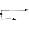 Schön-Lampe E14 * 2 Industriale Annata Lampada da parete con testa regolabile,Rotazione del braccio lungo Lampada da parete in metallo comodino camera da letto illuminazione Nero -120CM65CM