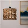 LIGKIN Lampada a Sospensione in Paglia Intrecciata a Mano E27 Lampadario Industriale Stile Retrò Paralume in Rattan Decorazione Lampada da Soffitto per Sala da pranzo Soggiorno Cucina, Ø24cm