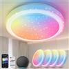 Aigostar Mesh - Plafoniera Led Soffitto Intelligente Bluetooth Mesh, Ø39CM, 24W, 2650LM, Plafoniera Alexa, 3000K-6500K e RGB Dimmerabile, Plafoniere da Soffitto per Cucina, Soggiorno, 4 Unità