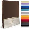 Moon Luxury lenzuolo sotto con angoli elasticizzati, Jersey Stretch 230 G/M² per acqua letti, materassi e tradizionali materassi, Cotone, marrone, 200x220-220x240