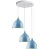 Mengjay Trade Lampadario Moderno LED, creativo Plafoniera,Semplice moderno Lampada a Sospensione da Soffitto Metallo Luce A Soffitto Montaggio Modello Vintage Industriale Attacco E27 (Blu)
