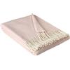 STTS International - Coperta in cashmere, 100% lana merino e cashmere, 140 x 200 cm, plaid molto morbido Faro (rosa-bianco (M))