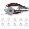 Generico Faretto LED da Incasso, 1W, 12V, IP65, Luce naturale 4000K, Foro 15mm, Kit 10 Pezzi, Bianco