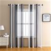 Surwin Tende per Interni Stile Nordico Due Colori a Vetro Con Occhielli, 2 Pezzi Camera da Letto, Voile Semi Trasparenti per Cucina, Soggiorno (Grigio Scuro, 132x213cm)