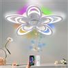 lnrosy Plafoniere RGB Bluetooth,Plafoniera Led Soffitto Dimmerabile con Telecomando e App,Plafoniera Intelligente con Timer e Modalità di Memoria Per Soggiorno,Ristorante,Pub,Bianco