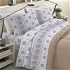 BANZAII TEXTILE INNOVATOR ONLINE Banzaii Completo Lenzuola Francese Invernale in Flanella Felpate 100% Cotone Anti-Pilling Francese Beatrice Azzurro