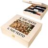 Creative Deco Scatola in Legno per Vino Personalizzata | Porta Bottiglie di Vino Regalo 3 Bottiglie da 0,7l | 35.1x30x10 (+/- 1cm) | con Coperchio e Serratura | Cassetta Legno Vino con Testo e Foto