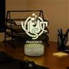 Generico Lampada in Plexiglass Disegno Stemma Cremonese Calcio e Nome Personalizzato Decor Night Light LED Luce Camera 7 Colori