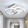 Euroshine Plafoniera LED, 24W Lampada da Soffitto Quadrata, Lampadario Acrilico Bianca 6500K, Plafoniera Soffitto Moderna per Camera da Letto Corridoio Cucina Balcone