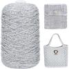 Uiopa Cordino per Borse Uncinetto, 2mm x 1000m Filo Uncinetto Metallico Cordoncino, Filo Macrame Glitter Corda per Borse, Cestini, Decorazioni, Artigianato