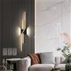 TZSMUM LED Interno Applique da Parete con Telecomando 2700K/4500K/6500K Dimmerabile Lampada da Parete Ricaricabile USB Lampada a Muro Lineare Design per Camera da Letto Soggiorno (A,80cm)