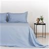 Zenoni & Colombi Lenzuola Singolo 100% Percalle di Cotone TC 210 - Set Completo letto compreso di lenzuolo sopra, sotto e federa, Made in Italy (Singolo, Azzurro Orizzonte)