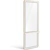 BarberPub Specchio da parete con illuminazione, livello completo del corpo con telaio in alluminio, specchio grande con interruttore a touch, 3 colori chiari Dimmabile, 17x65x177cm, J6271 (Bianco-oro)