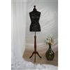 Generico AILANT Manichino donna sartoriale dark wood stand (black/brown Flowers, 42/44 M)