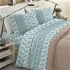 BANZAII TEXTILE INNOVATOR ONLINE Banzaii Completo Lenzuola Invernale Felpate in Flanella Anti-Pilling 100% Cotone Francese (per Materasso 130/140 cm, Altezza Fino a 35 cm) Diletta Acquamarina