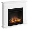 TAGU Larsen Camino elettrico con PowerFlame, riscaldamento e termostato, timer 7 giorni, effetto fiamma LED, telecomando (Bianco puro)
