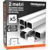 Eurocali 5x Profili da 2 metri (10mt) in Alluminio grigio per Strisce LED con Schermatura Opaca e ingombro max striscia led 20.5mm - 30 x 20.5