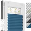 Estika Tenda plissettata oscurante termica su misura senza forare - larghezza 30-129 cm, altezza 150-230 cm - 6 colori, profilo in 5 colori - per interni, per finestre, fissaggio a morsetto (Klemmfix)