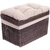 e-wicker24 Alles aus Weide e-wicker24 Baule in Vimini Cassapanca Vintage Fatto a Mano Cesta Vimine con Coperchio Porta Giochi (marrone scuro_beige)