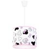 Light Home LH Light-Home - MINNIE - Lampadario a Sospensione - Lampade a Sospensione in Metallo con Paralume Moderno - E27-1-Luce 20 cm - Bianco e Rosa