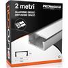Eurocali 1x Profilo da 2 metri (2mt) in Alluminio grigio per Strisce LED Copertura Opaca larghezza max striscia led 12.2mm - 15.5 x 5.9