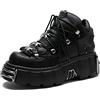 ZXCN Piattaforma Punk Sneakers da Donna Sissy Boy Fashion Casual New Rock Femminile Scarpe da Corsa in Metallo Decorazione in Metallo Moto Stivali da Donna Boots