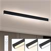 Glitzerlife Lampada da Soffitto LED Soggiorno Lunga 107CM Lampada da | Cucina Nera 32W Ufficio Moderna Telecomandata Dimmerabile Pannello di Illuminazione da Soffitto per Cucina Camera da Letto