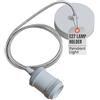 LEDSone Lampadario a sospensione vintage in rame, marrone, rotondo, cavo flessibile intrecciato da 1 m, portalampada E27, kit di montaggio per illuminazione interna (rame) (bianco)