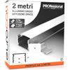 Eurocali 1x Profilo da 2 metri (2mt) in Alluminio grigio per Strisce LED Copertura Opaca larghezza max striscia led 25mm - 30 x 20