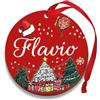 Corredino Neonato Pallina di Natale Personalizzata con Nome, Decorazione Natalizia 100% Italiana, Rosso, 8 cm (Rosso,Flavio)