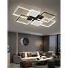 QYSMGS Illuminazione a Soffitto a Led Lampade a Soffitto Rettangolari Moderne Per Il Soggiorno Dimmerabile Con Telecomando Contro Plafoniera ad Incasso per Il Soggiorno Camera da Letto Parlour (90cm-Nero)