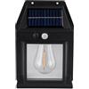 VIGOEXPRESS Lampada solare, Lampada con sensore di movimento, Lampada da parete, Lampada da esterno LED Lampada da Parete Creek, per Esterno, Lanterna Down (Nero, 12 x 17 x 5,8 cm) | FLUXLAMP