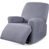 JORTUIO Copridivano Relax Reclinabile Elasticizzato 1/2/3 Posti, Copripoltrona Relax Reclinabile Universale con Tasche, 6-Pezzi Fodera per Poltrona Lavabile, Coperture per Divano da Massaggio Lavabile ( Color