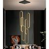HYQJUNE Moderna Lampada A Sospensione LED Geometria Scale Lampadario Da Soggiorno Dimmerabile Luci Pendenti Camera Da Letto Sala Pranzo Alberghi Lampada Altezza Regolabile Plafoniera(Nero,6 Lights-20x60cm)