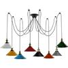 LEDSone Industrial Pendant Lighting 8 Heads, Adjustable DIY Vintage Style Spider Semi Flush Mount Ceiling Light Chandelier, Hanging Lamp Fixture for Dining Room, Kitchen Bedroom, Farmhouse (Multi)