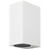 damastoreitalia Applique da esterno ip65 lampada a parete moderno doppia luce con attacco gu10 per giardino terrazza (Rettangolare - bianco) (ES64)