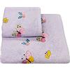 CA' D'ORO Coppia Asciugamani da Bagno Papillon, Asciugamani in Spugna di 100% Cotone 400gr/mq, Set 2 Asciugamani Viso (60 x 110 cm) + Ospite (60 x 40 cm) (Lilla)