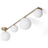 LEDKIA LIGHTING LEDKIA Lampadario in Metallo e Vetro Moonlight Brass 4 punti luce Bianco | Compatibile con Lampadine G9 | Design Versatile per Interni, Bianco